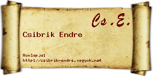 Csibrik Endre névjegykártya
